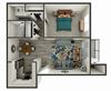 1 bedroom 1 bath floor plan A 1 bedroom 1 bath floor plan A at Glen at Lakewood, Lakewood, 80228